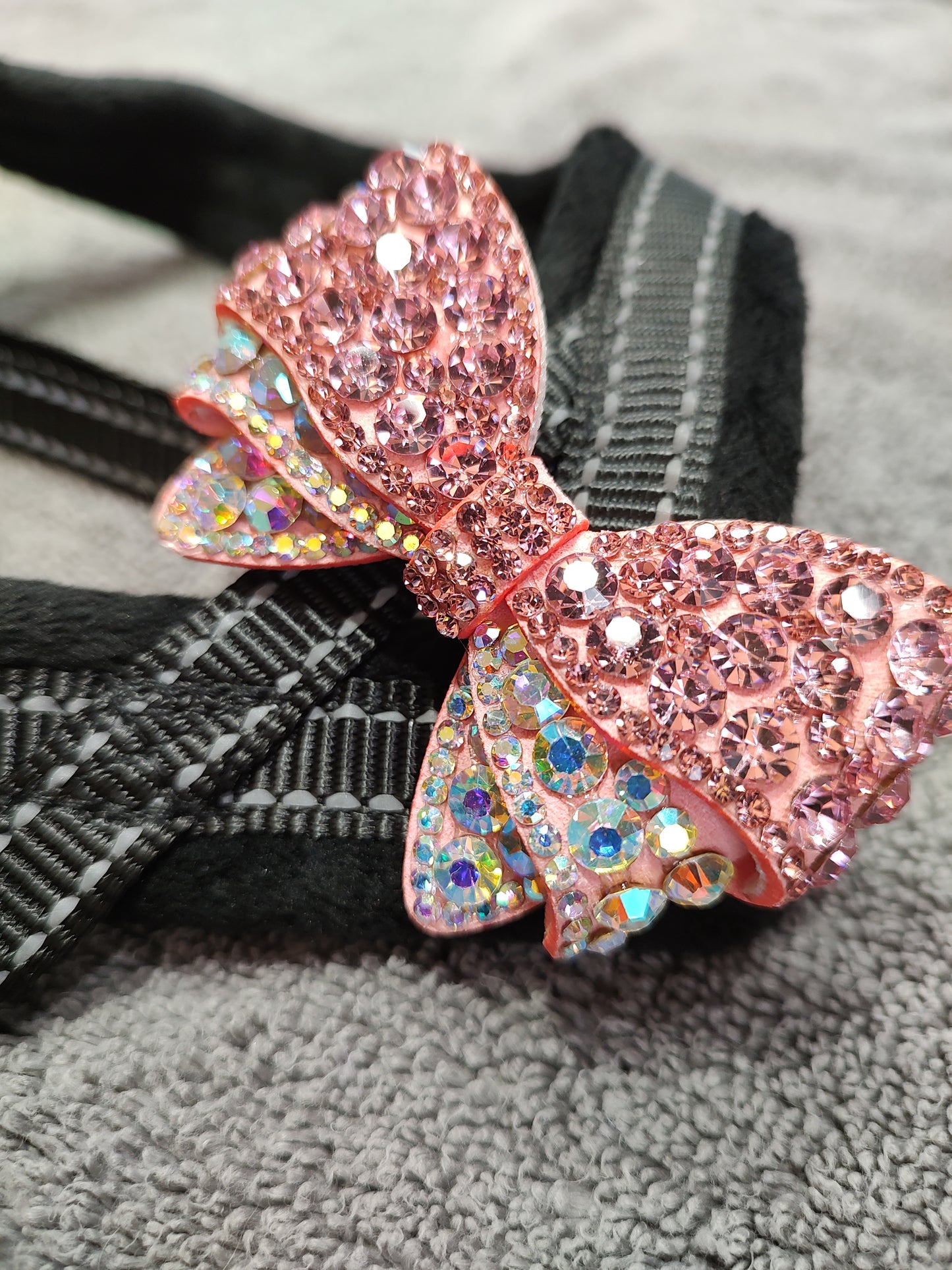 Luxury Bow Rhinestone Pet Harness- Pink